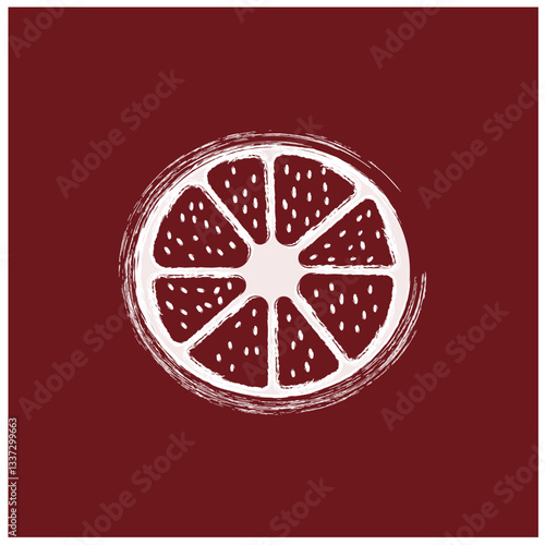 White grapefruit outline 