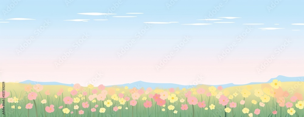 Naklejka premium Flower field flowers spring background.