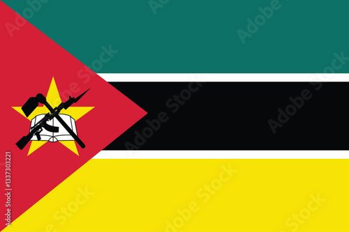 National Flag of Mozambique vector image
