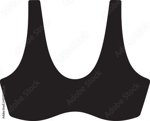 Black bra simple icon on white background for web design, mobile app
