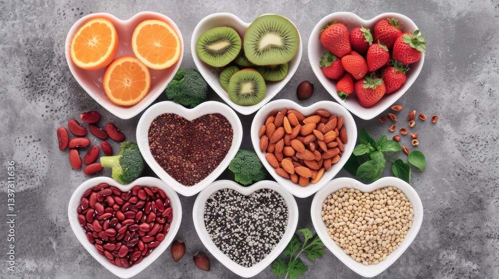 Healthy Heart-Shaped Bowls with Superfoods Healthy Heart-Shaped Bowls with Superfoods