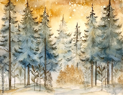 Watercolor landscape background