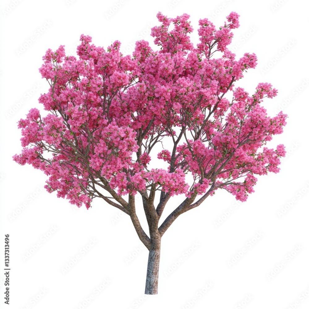 Naklejka premium Spring tree flowers nature illustration.