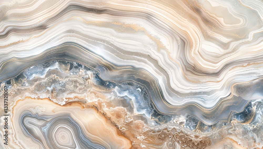 Fototapeta premium The combination of white marble and gold veins results in a refined and classic appearance