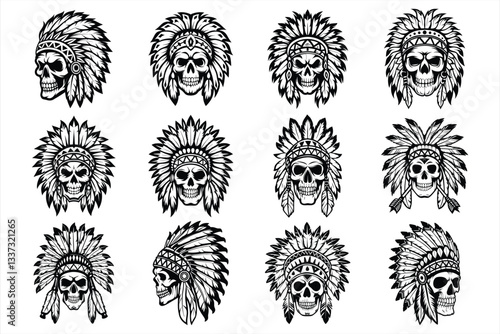 Native American Skull SVG