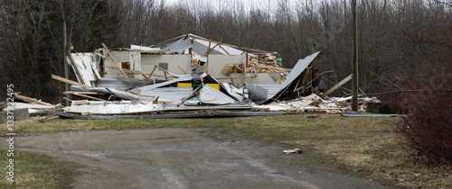 Fotografía Building collapsed after heavy snow and wind storm