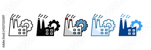 Industrial Engineering Icon Set Multiple Style Collection