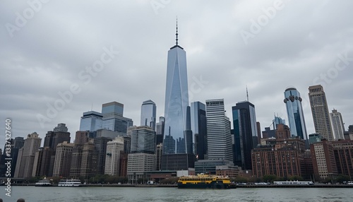 One World Center, Downtown of Manhattan on a cloudy day, NY, United Sates of America