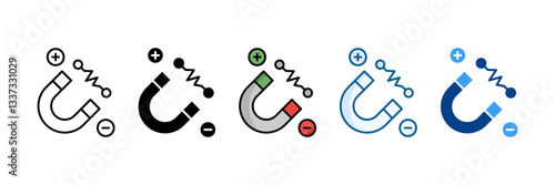 Electromagnetism Icon Set Multiple Style Collection