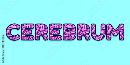 cerebrum word typography poster. Editing manipulation of words for postcard, poster design, art for advertising or design elements. vector style typography illustration