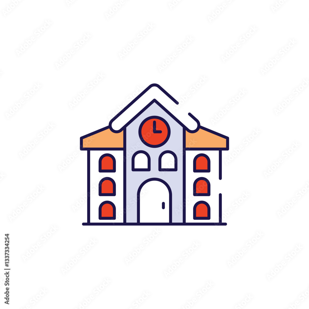 Campus Life icon design with white background stock illustration Campus Life icon design with white background stock illustration