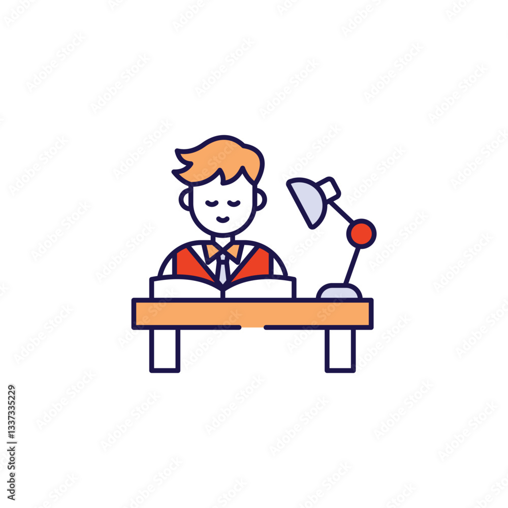 Study icon design with white background stock illustration Study icon design with white background stock illustration