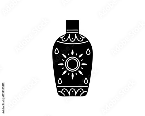 creative details Sun Lotion Bottle Icon vector illustration