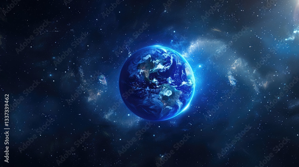 Fototapeta premium Earth from Space: A Celestial Perspective