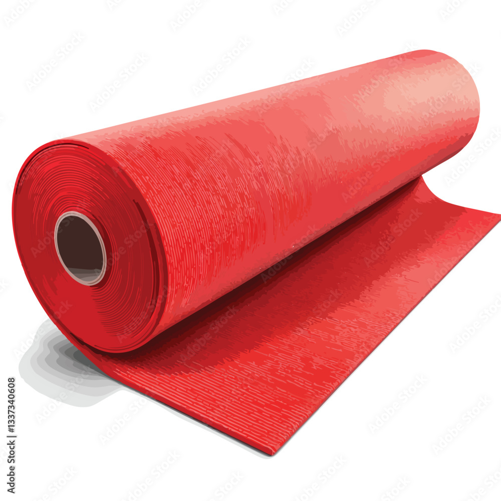 Obraz premium Red Carpet Roll 3D Render Isolated Vector Image