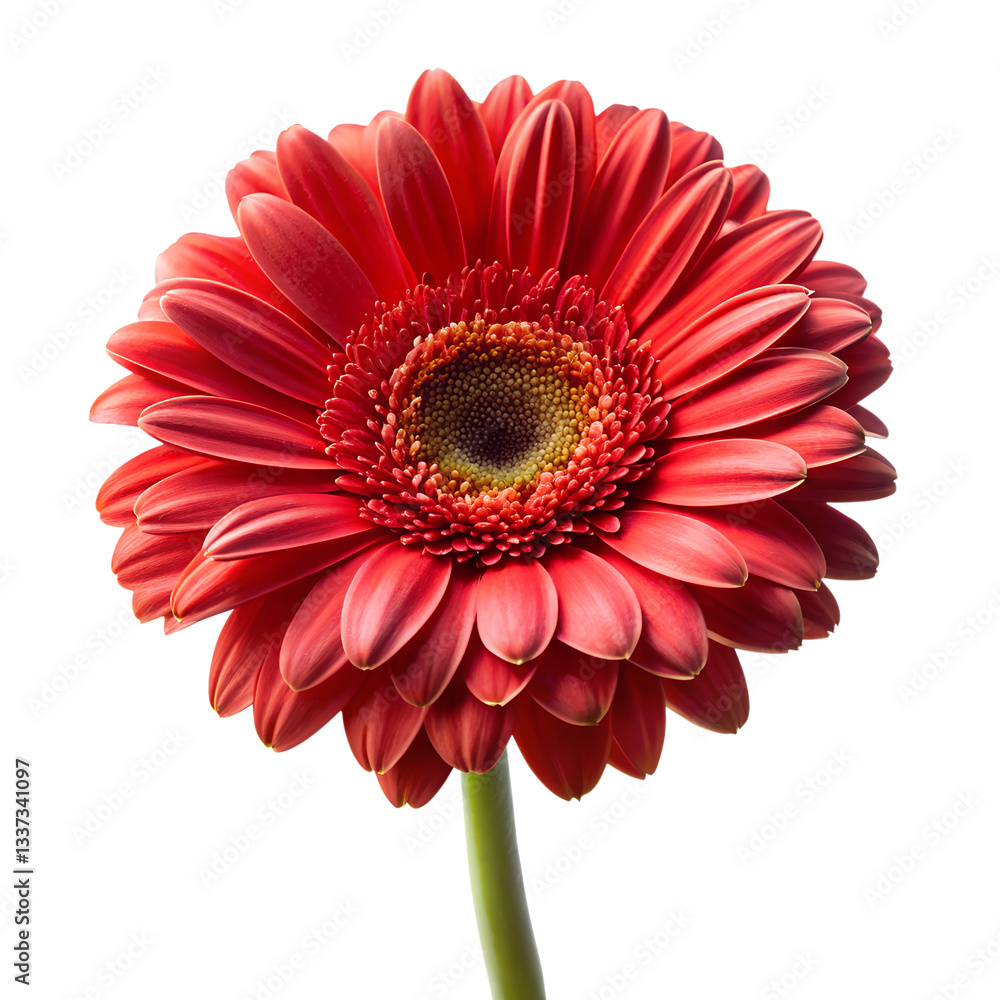 Red gerbera flower isolated on white background Red gerbera flower isolated on white background