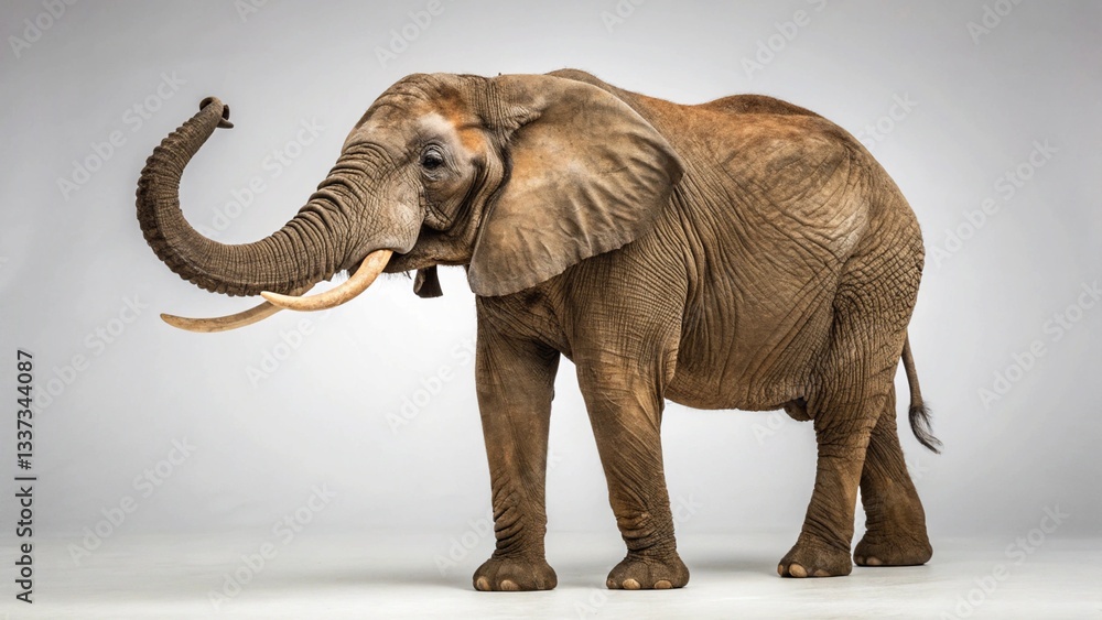 Fototapeta premium African Bush Elephant on studio background