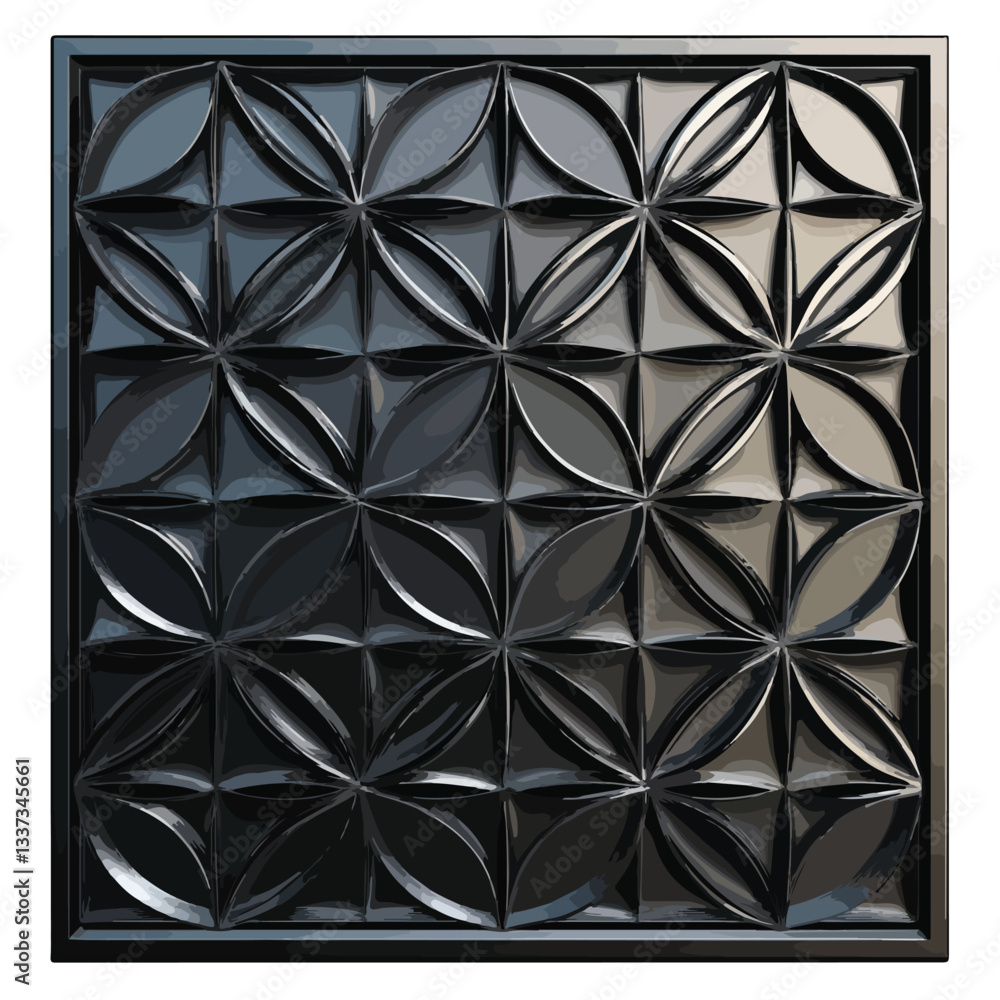 Black Metallic Panel with Geometric Design - Professional Abstract Background Black Metallic Panel with Geometric Design - Professional Abstract Background