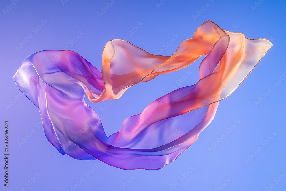 Fototapeta premium Stunning Gradient Fabric Design Against a Vibrant Sky