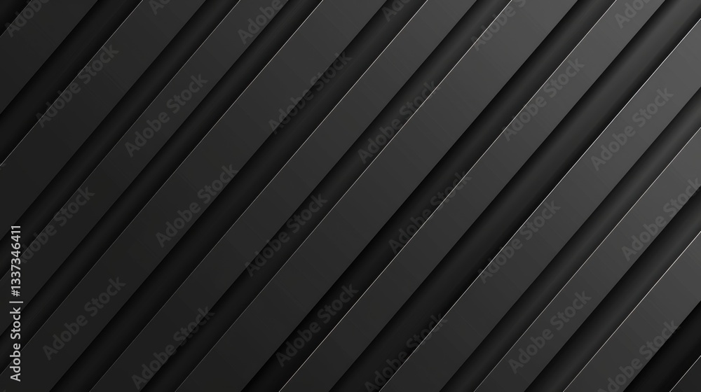 Obraz premium Abstract Black and White Diagonal Lines with Depth