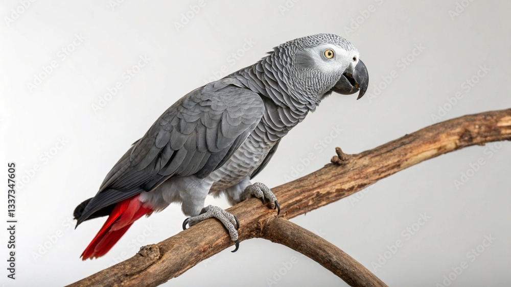 Fototapeta premium African gray parrot on studio background