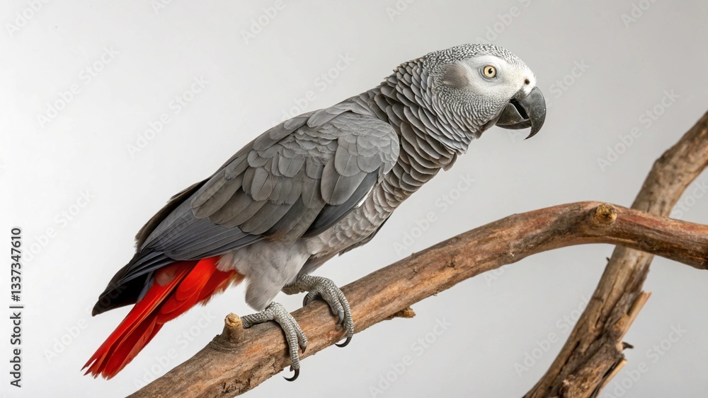 Obraz premium African gray parrot on studio background