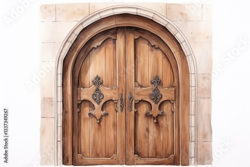 Door wood architecture protection.