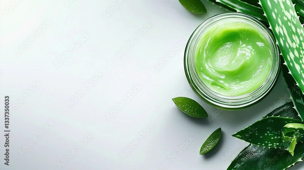 A jar containing green liquid sits beside a leafy plant on a white surface, adorned with green foliage A jar containing green liquid sits beside a leafy plant on a white surface, adorned with green foliage