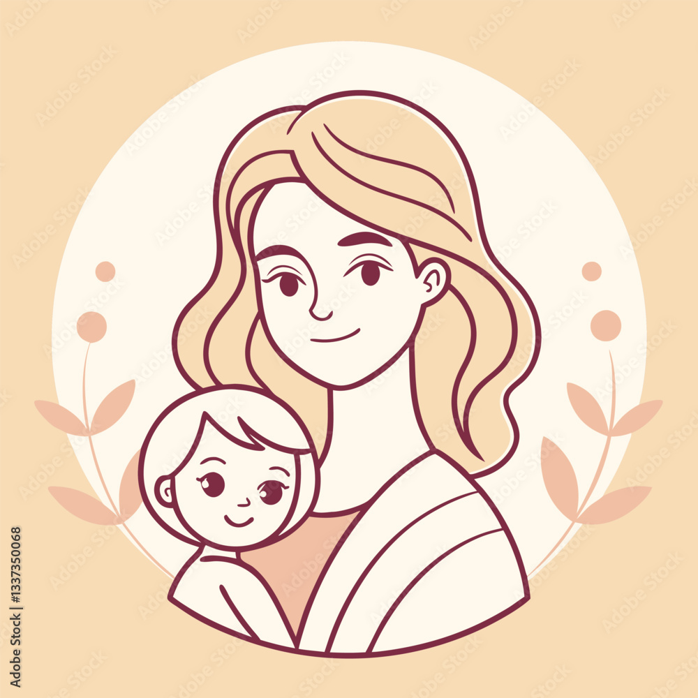A simple, impactful of a mother and baby interacting. A simple, impactful of a mother and baby interacting.