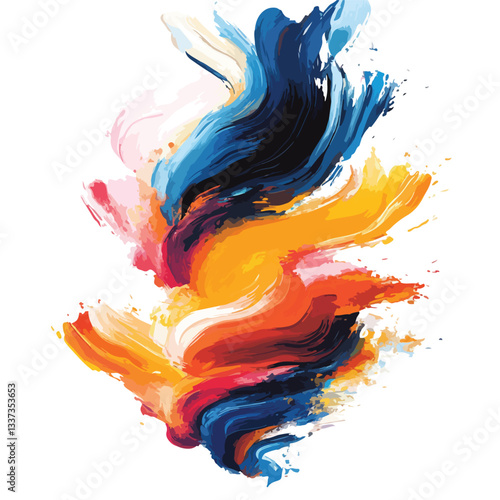 Vibrant Modern Oil Painting Style Colors in the Wind