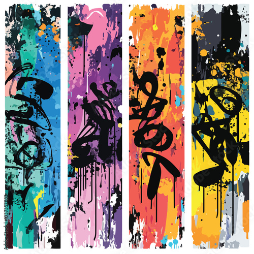 Abstract Posters with Graffiti Letters: Creative Design Inspiration for Wall Art and Print Marketing Collateral