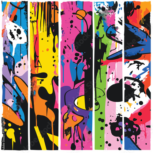 Abstract Posters with Graffiti Letters: Creative Design Inspiration for Wall Art and Print Marketing Collateral