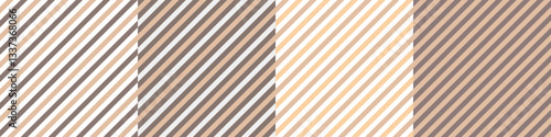 Seamless diagonal stripes pattern forming four vertical bands of different brown beige colors, ideal for backgrounds and decorative purposes