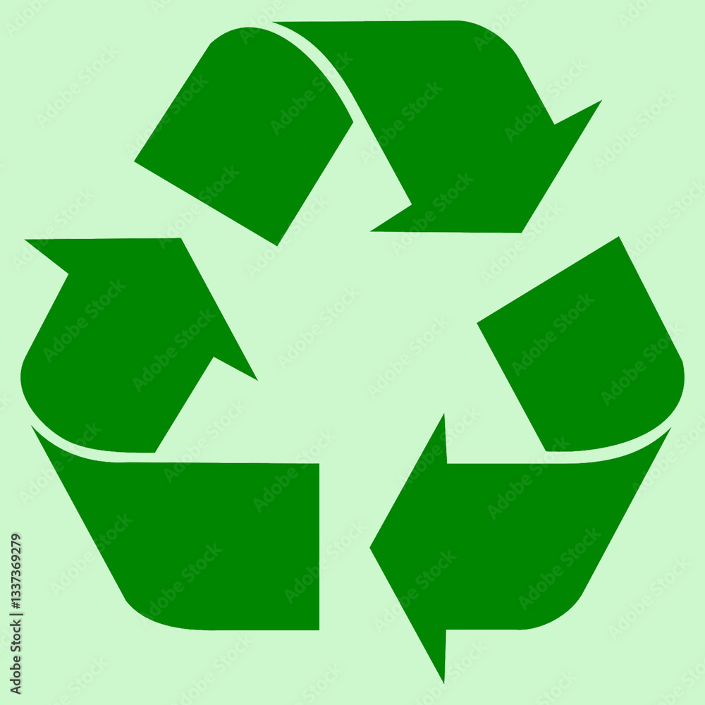 Obraz premium Icono simbolo de reciclaje verde aislado sobre fondo claro 
