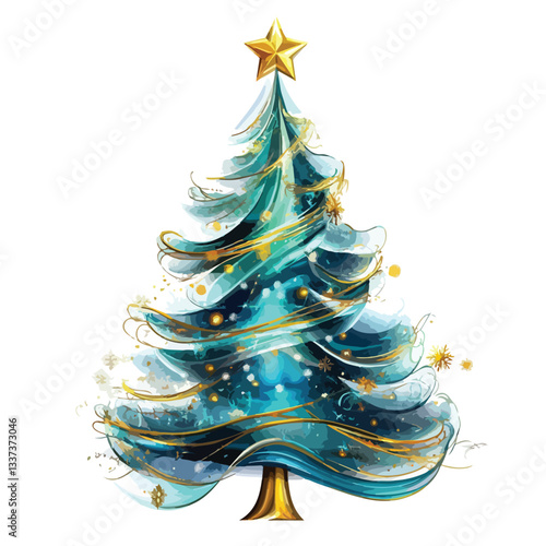 Festive Abstract Christmas Tree Background