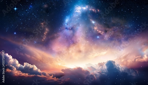 mystic magic cloudy sky with galaxy and stars like spiritual mystic mystical magic fantasy and artistic background backdrop and wallart