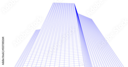 Minimalist Wireframe Skyscrapers – Abstract Architectural Perspective 