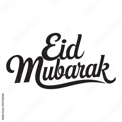 Vector illustration of eid mubarak text.