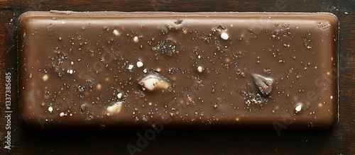 Chocolate bar, close-up view, wooden background