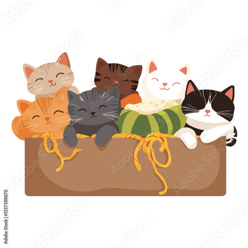 Adopt Me Posters with Cute Homeless Cats in Pet Shelter