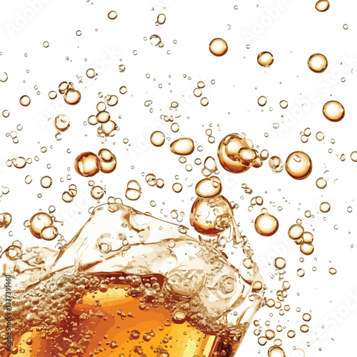 Refreshing Air Bubbles of Cola, Soda, Beer or Water Texture