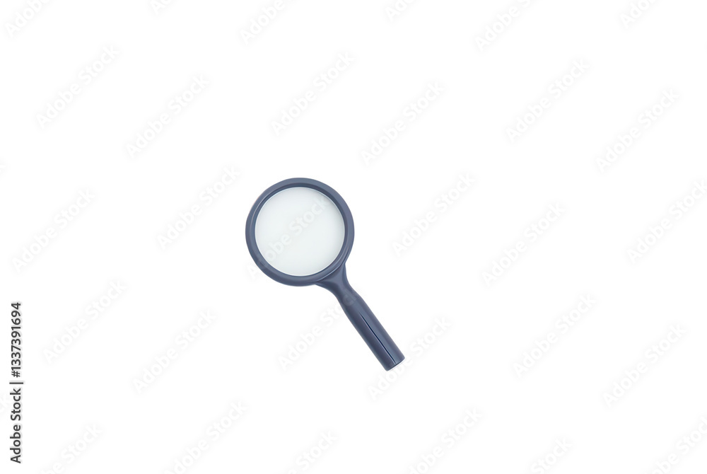 Blue Magnifying Glass Isolated on White Background for Analysis Blue Magnifying Glass Isolated on White Background for Analysis