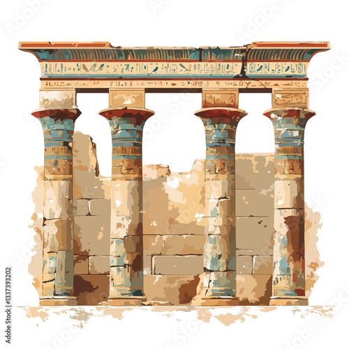 Intricate Ancient Egyptian Wall Painting Artwork
