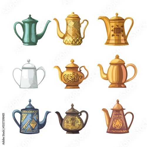 Traditional Arabic Tea and Coffee Pot with Ornate Design