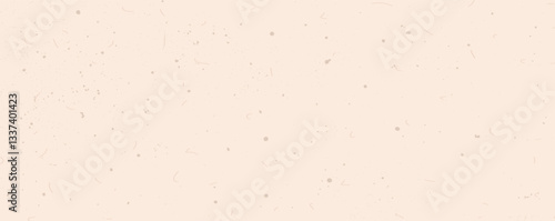 Beige pink grain paper texture. Rice paper. Craft recycle material. Neutral tone background with noise and speckles. Pale egg shell backdrop. Natural creamy canvas. Vector illustration.