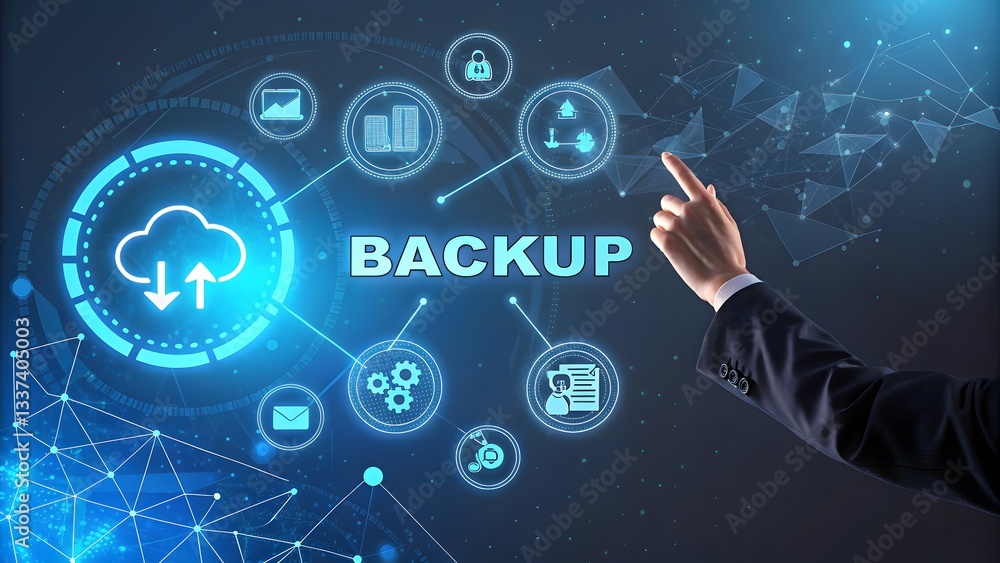Futuristic Holographic Interface Data Backup & Cyber Security V6 Futuristic Holographic Interface Data Backup & Cyber Security V6