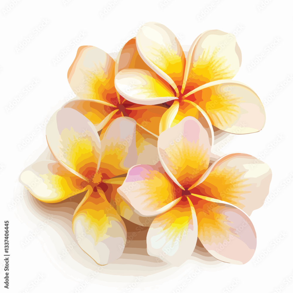 Fototapeta premium Elegant Frangipani Flower Vector Background
