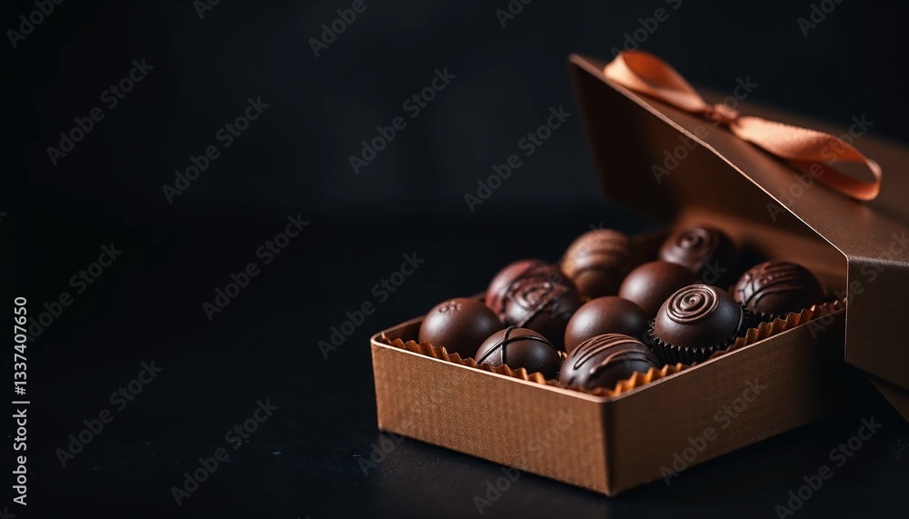 Assorted Dark Chocolate Truffles in Bronze Box Assorted Dark Chocolate Truffles in Bronze Box