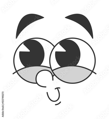 Cute smiling caricature doodle face