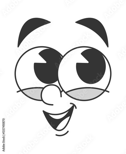 Happy smiling face emoticon doodle
